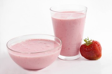 cocktail of joghurt and strawberries