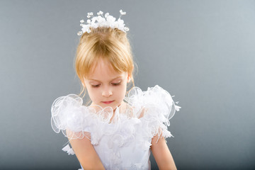 The little girl in white dress