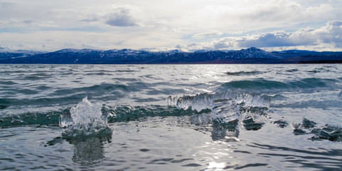 Ice-Break at Lake Laberge, Yukon Territory, Canada