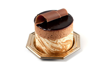 Chocolate Pastry on white background