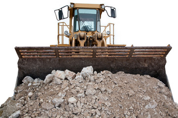 Bulldozer Loaded with Rubble