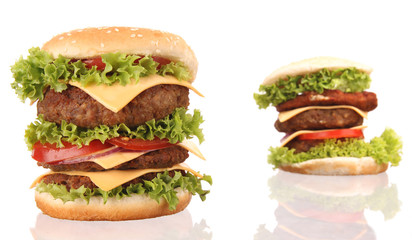 Hamburgers isolated on white background