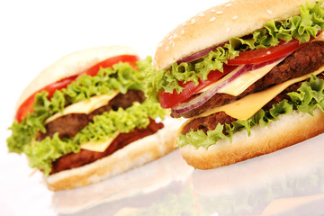 delicious hamburgers isolated on white background