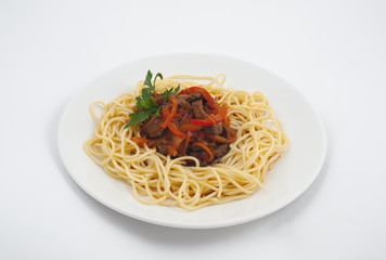 Spaghetti on a plate