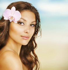 Beautiful Summer Woman on the Beach