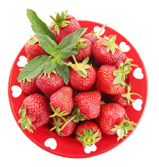 strawberries on the plate