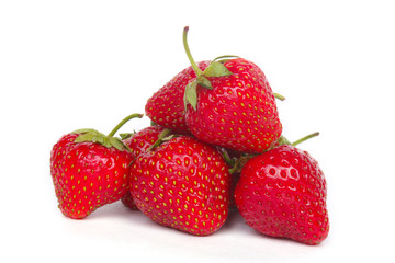 Strawberries isolated over white background