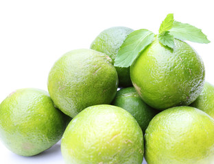 fresh limes with mint