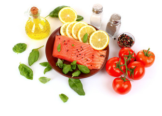 Salmon isolated on white