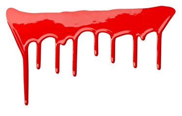 red paint leaking art