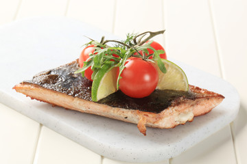 Pan roasted salmon trout fillet