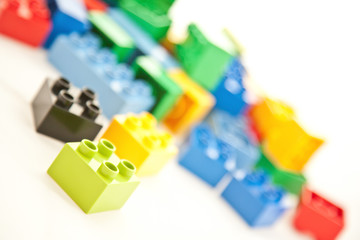 colored cube play blocks