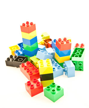 colored cube play blocks