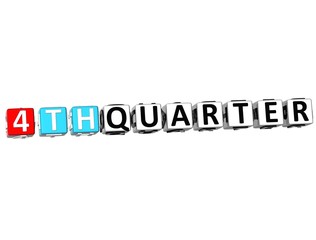 3D 4 Th Quarter Cube Text