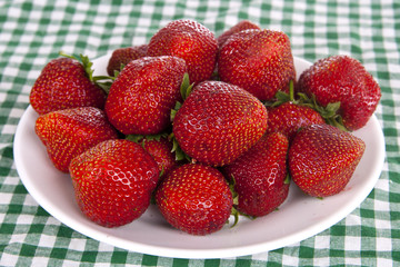 Many strawberries in plate