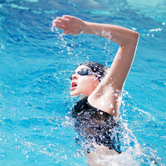 Swimmer performing the crawl stroke
