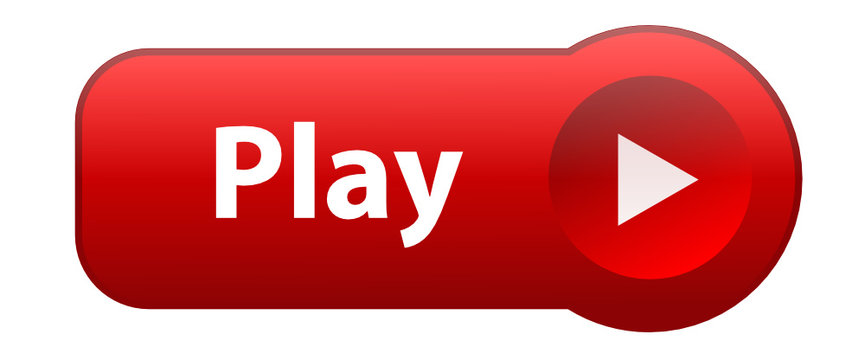 PLAY Web Button (video watch media player live music launch red)