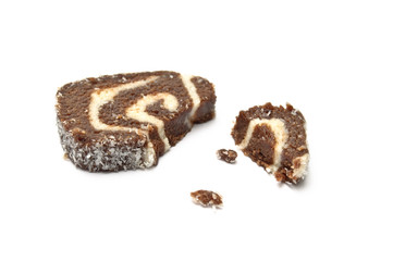 Coco roll slice with crumbs