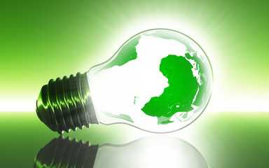 Green light bulb.