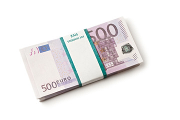 Pile of euros isolated on white background