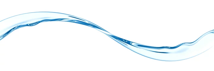 Foto op Plexiglas Jet d'eau en forme de vague sur fond blanc 1 © He2