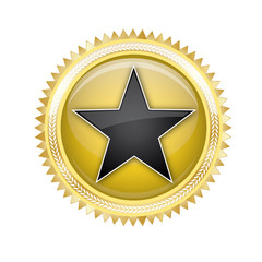 Stern Ranking Button Vektor Gold