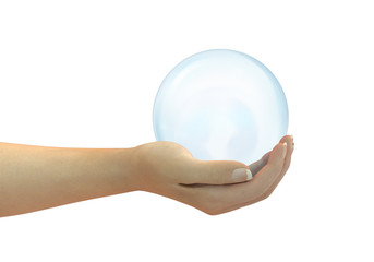 hand with glass ball