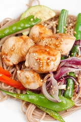 chicken with noodles and vegetables