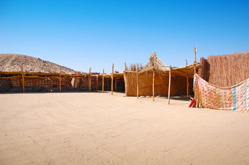 Bedouin village in the desert