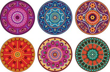 Indian style floral color ornament