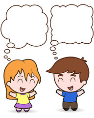 Happy Children Thought Balloon