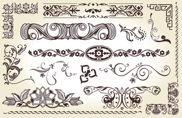 set of elements for page decoration