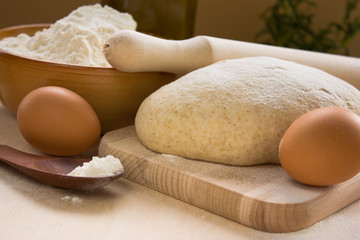 Ball of homemade dough