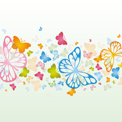 Fototapeta premium Colorful background with butterfly. Vector.