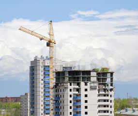 Crane on a building area