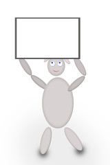 Obraz premium Weibliche Figur - Schild - präsentieren