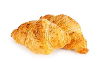 Breakfast concept - croissant isolated on white