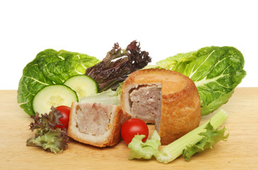 Pork pie and salad