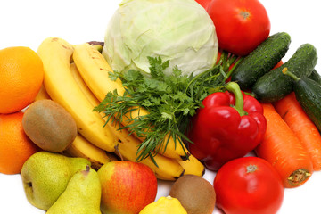Fototapeta na wymiar Fresh vegetables and fruit close-up