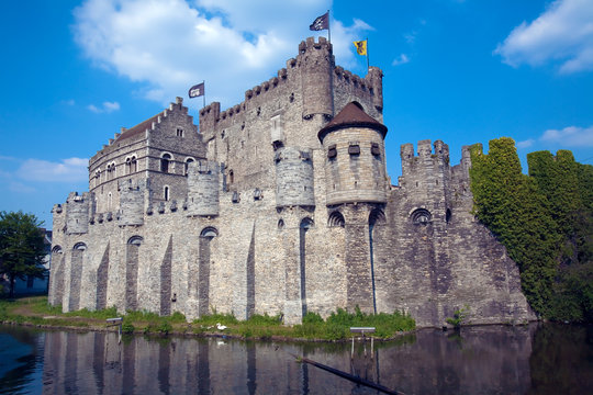 The Gravensteen, medieval castle, Ghent, Belgium