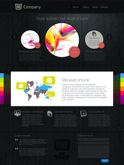 Website design template with infographics