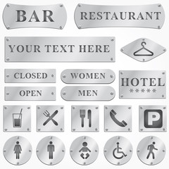 Vector silver and signboards