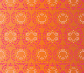 Seamless lace flowers on an orange background