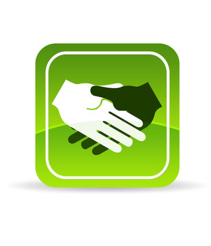 Green Handshake Icon