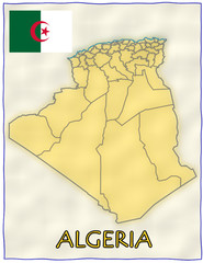 Algeria political division national emblem flag map