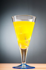 Colourful cocktail in glasses with ice