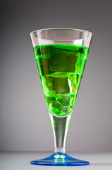 Colourful cocktail in glasses with ice