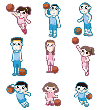 cartoon basketball player icon.