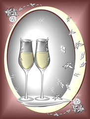 Two glasses to celebrate of wedding