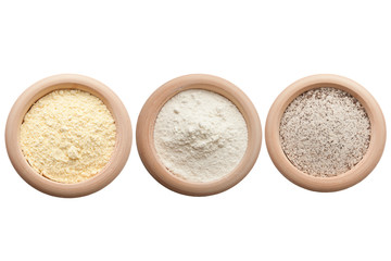 Corn, white and buckwheat flour